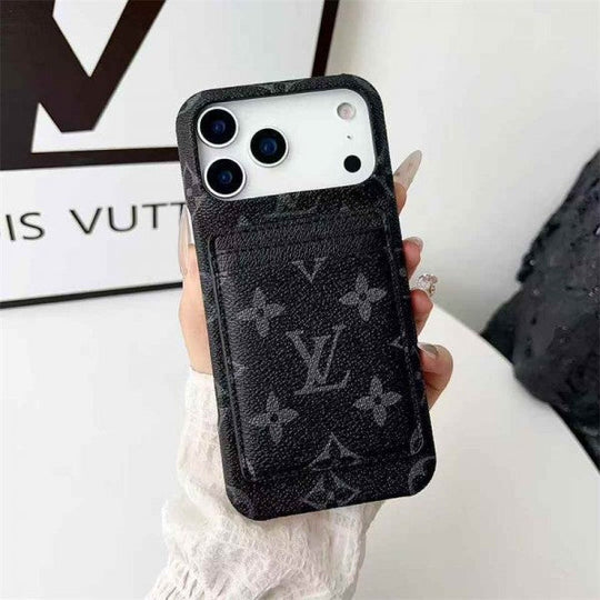 Luxury Card Holder iPhone Case – Designer Crossbody Cover for iPhone 17 Pro Max / 16 / 15 / 14