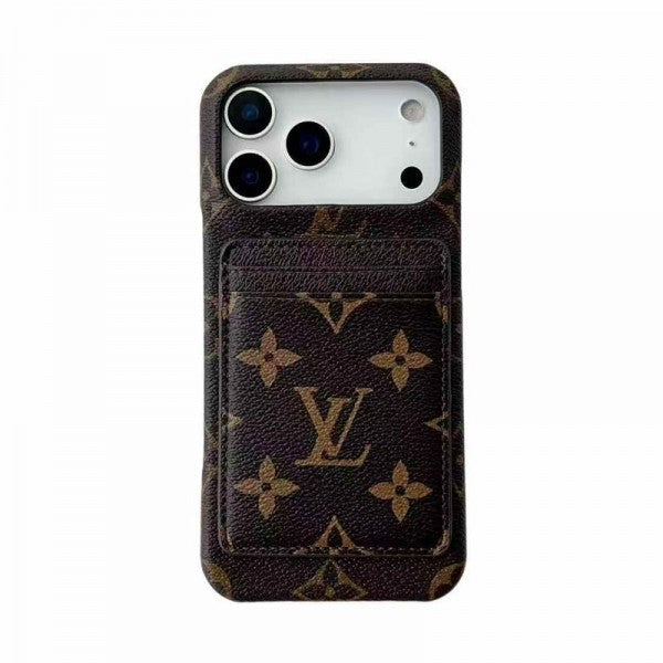 Luxury Card Holder iPhone Case – Designer Crossbody Cover for iPhone 17 Pro Max / 16 / 15 / 14