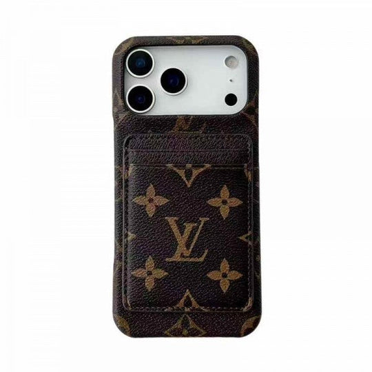 Luxury Card Holder iPhone Case – Designer Crossbody Cover for iPhone 17 Pro Max / 16 / 15 / 14