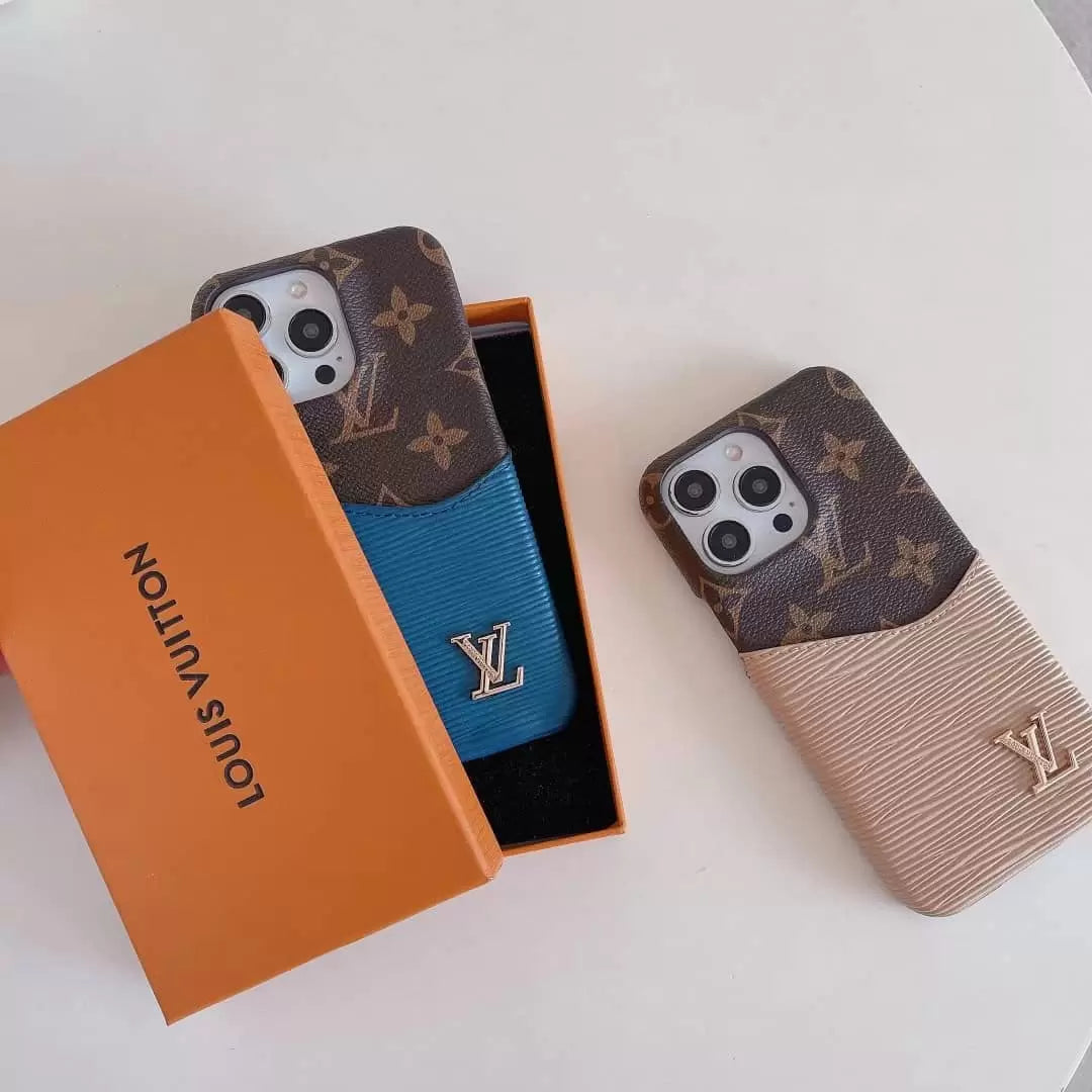 Luxury Card Holder iPhone Case – Designer Crossbody Cover for iPhone 17 Pro Max / 16 / 15 / 14 / 13