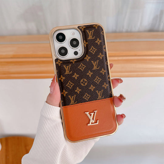 Luxury Monogram iPhone Case – Designer Card Holder Crossbody Cover for iPhone 17 Pro Max / 16 / 15 / 14