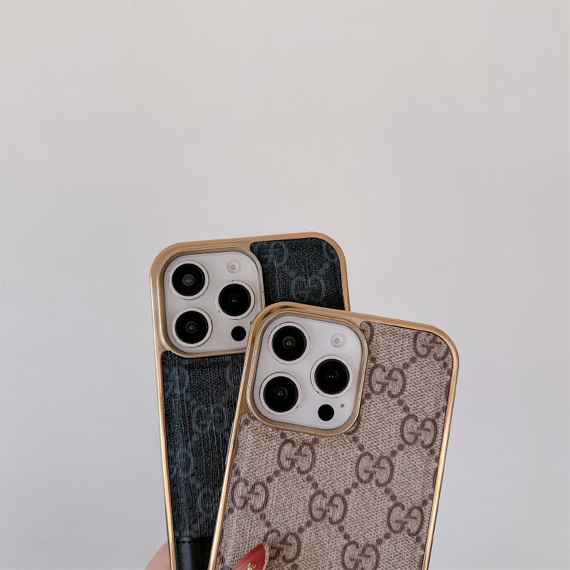 Luxury Monogram iPhone Case – Designer Card Holder Crossbody Cover for iPhone 17 Pro Max / 16 / 15 / 14