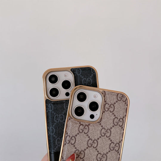 Luxury Monogram iPhone Case – Designer Card Holder Crossbody Cover for iPhone 17 Pro Max / 16 / 15 / 14