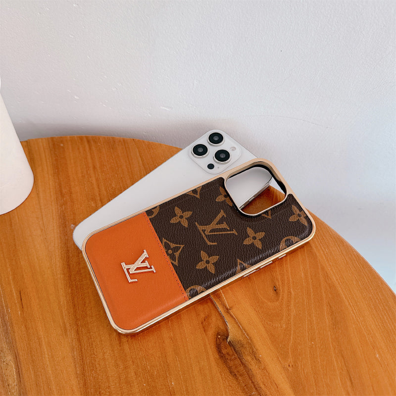 Luxury Monogram iPhone Case – Designer Card Holder Crossbody Cover for iPhone 17 Pro Max / 16 / 15 / 14