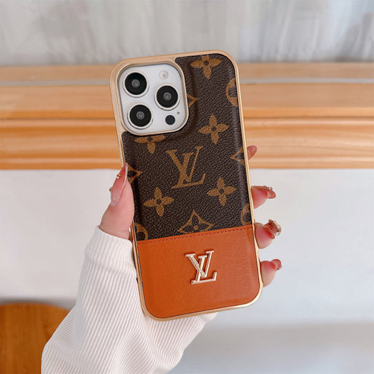 Luxury Monogram iPhone Case – Designer Card Holder Crossbody Cover for iPhone 17 Pro Max / 16 / 15 / 14