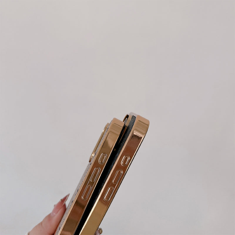 Luxury Monogram iPhone Case – Designer Card Holder Crossbody Cover for iPhone 17 Pro Max / 16 / 15 / 14