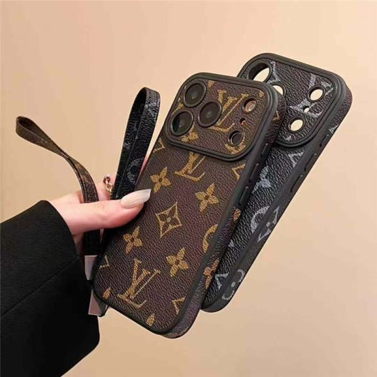 Monogram Phone Case with Strap – Luxury Style for iPhone 17 / 16 / 15 / 14