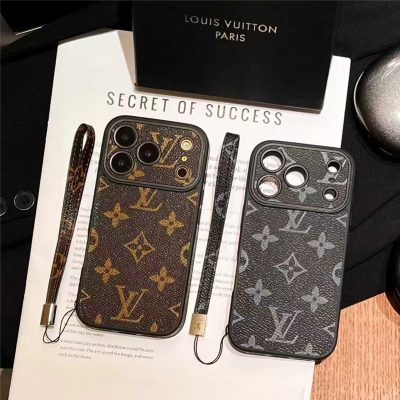Monogram Phone Case with Strap – Luxury Style for iPhone 17 / 16 / 15 / 14