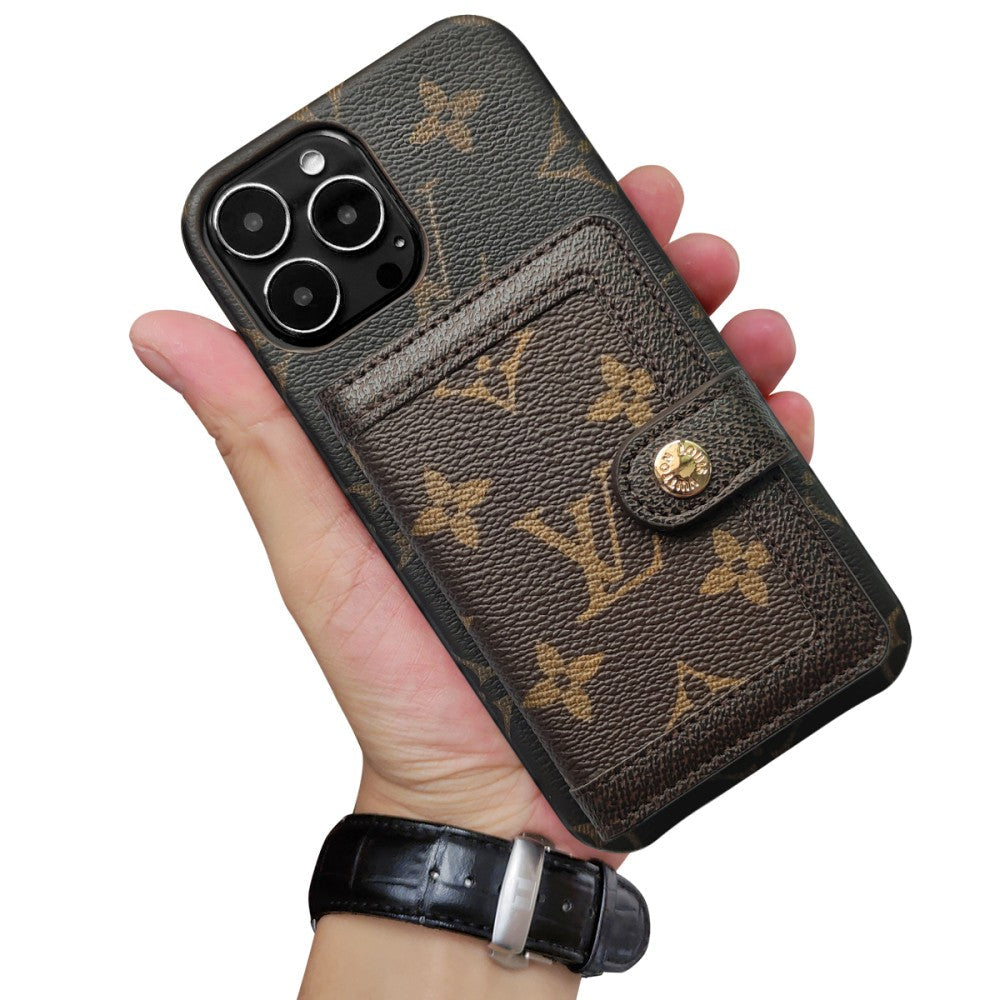 Luxury Signature Card Holder Case for iPhone 17 Pro Max – Designer Phone Cover