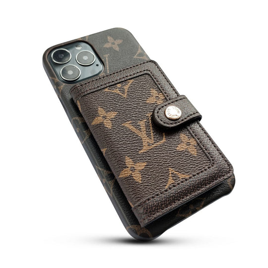 Luxury Signature Card Holder Case for iPhone 17 Pro Max – Designer Phone Cover