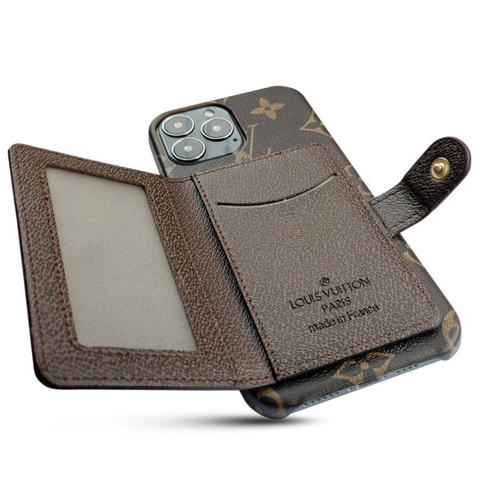 Luxury Signature Card Holder Case for iPhone 17 Pro Max – Designer Phone Cover