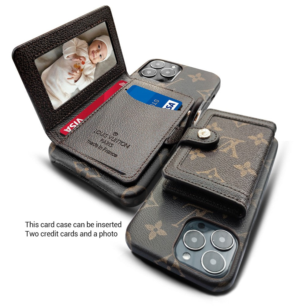 Luxury Signature Card Holder Case for iPhone 17 Pro Max – Designer Phone Cover