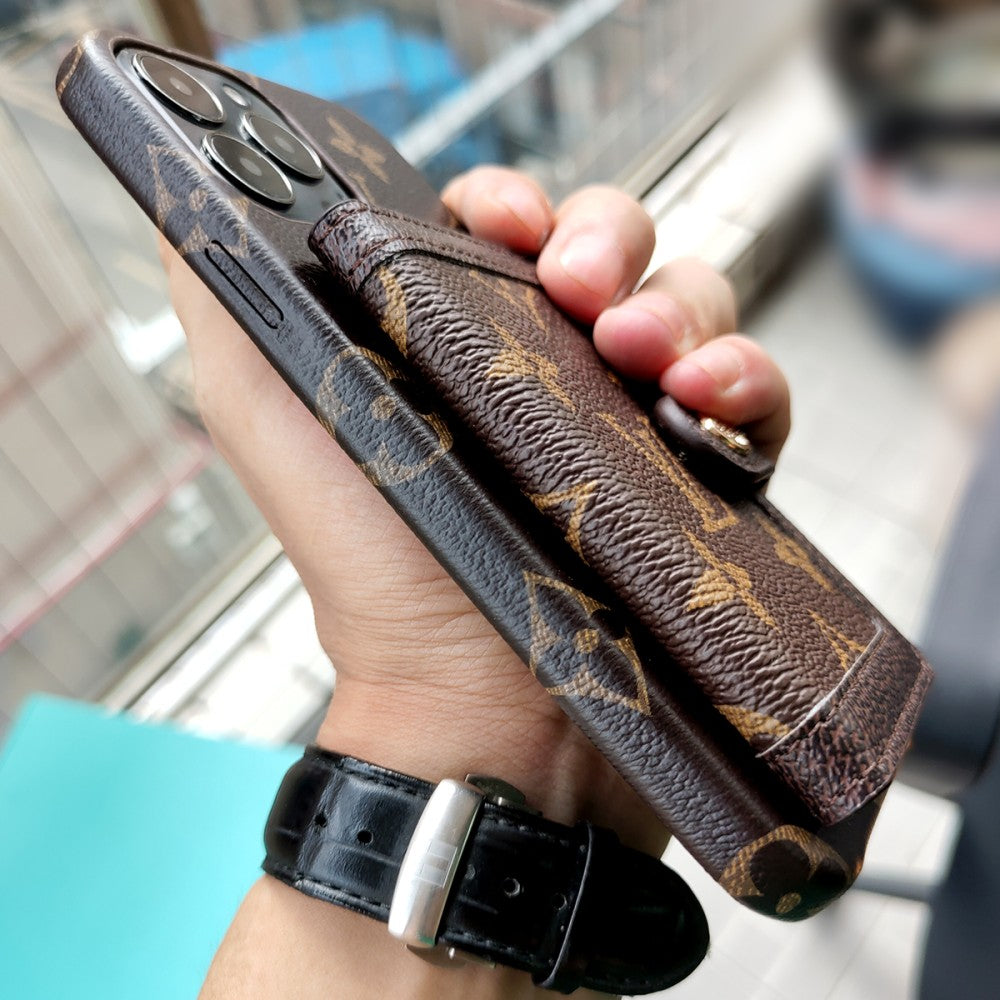 Luxury Signature Card Holder Case for iPhone 17 Pro Max – Designer Phone Cover