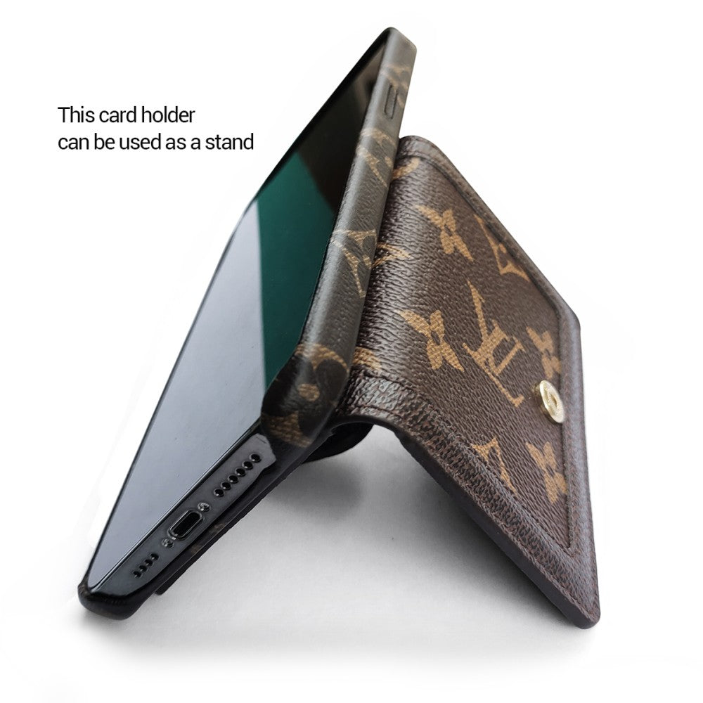 Luxury Signature Card Holder Case for iPhone 17 Pro Max – Designer Phone Cover