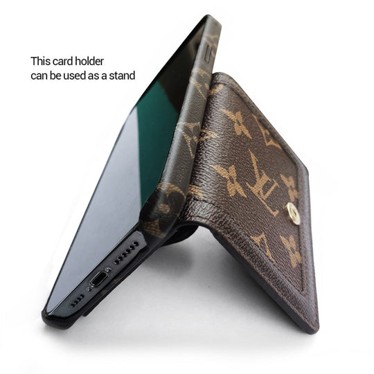 Luxury Signature Card Holder Case for iPhone 17 Pro Max – Designer Phone Cover