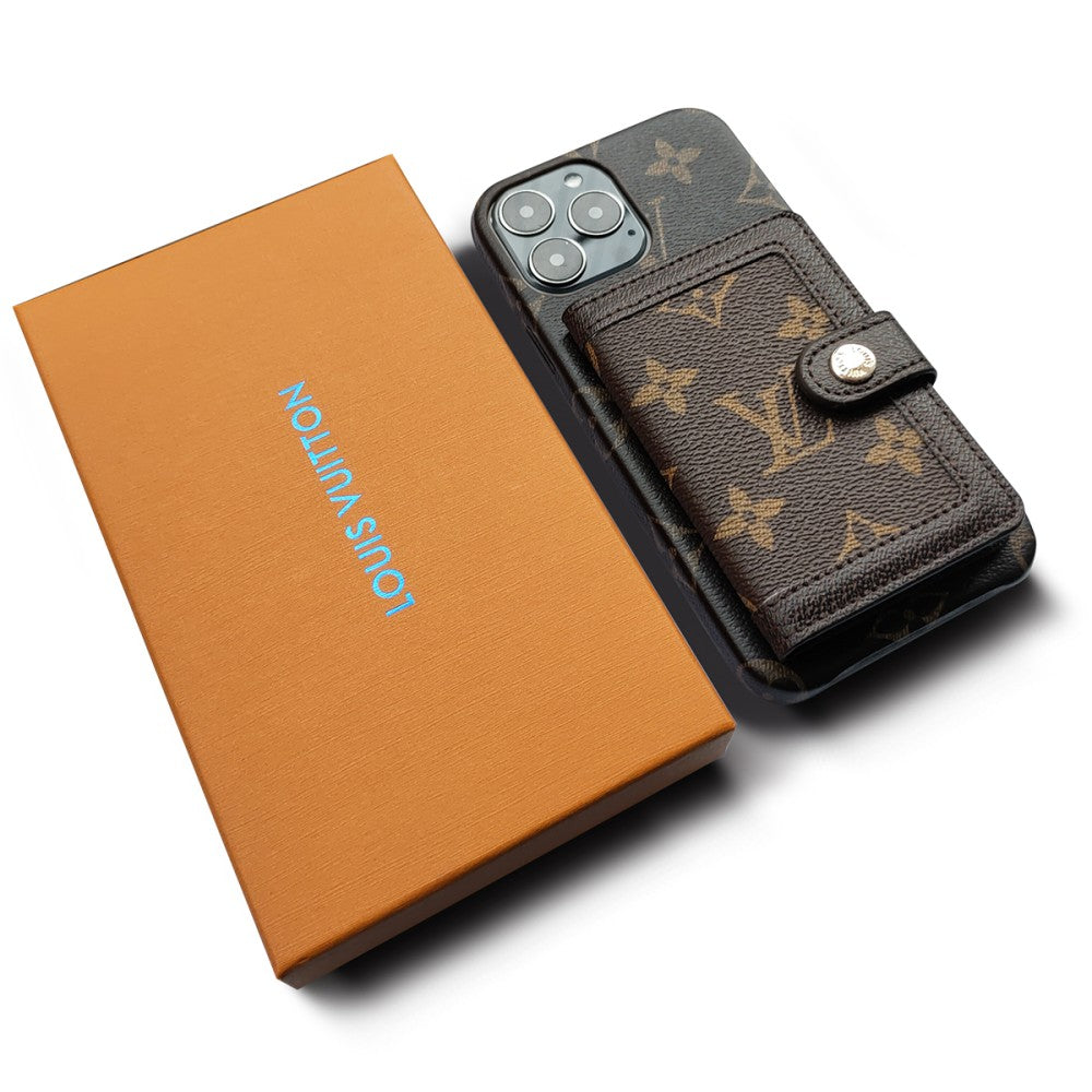 Luxury Signature Card Holder Case for iPhone 17 Pro Max – Designer Phone Cover