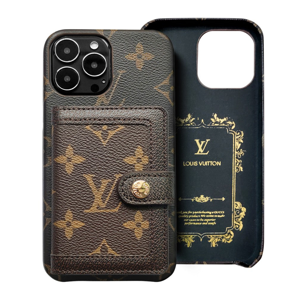 Luxury Signature Card Holder Case for iPhone 17 Pro Max – Designer Phone Cover