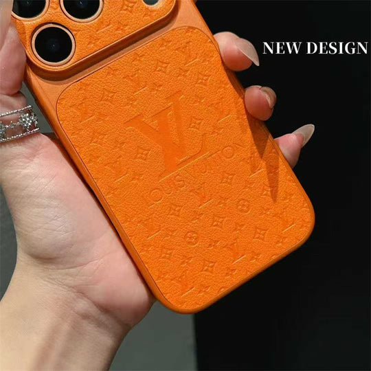 Orange Fibre Phone Case – Elegant Designer Style for iPhone 17 / 16 / 15 / 14