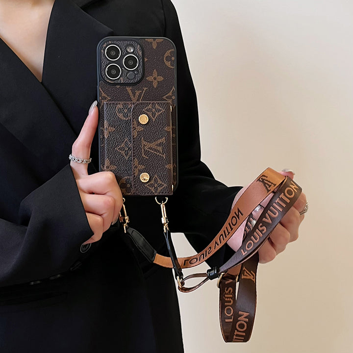 Luxury Card Bag Chain Electroplating iPhone 17 Pro Max Case – Designer Card Holder Crossbody