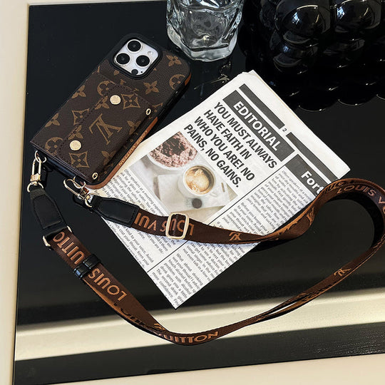 Luxury Card Bag Chain Electroplating iPhone 17 Pro Max Case – Designer Card Holder Crossbody