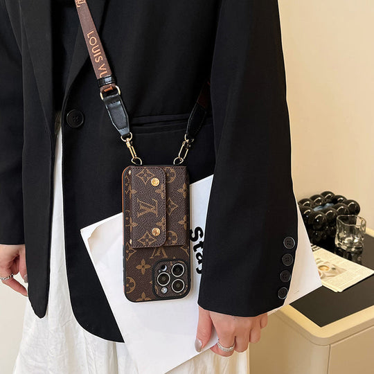 Luxury Card Bag Chain Electroplating iPhone 17 Pro Max Case – Designer Card Holder Crossbody