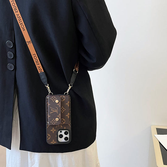 Luxury Card Bag Chain Electroplating iPhone 17 Pro Max Case – Designer Card Holder Crossbody