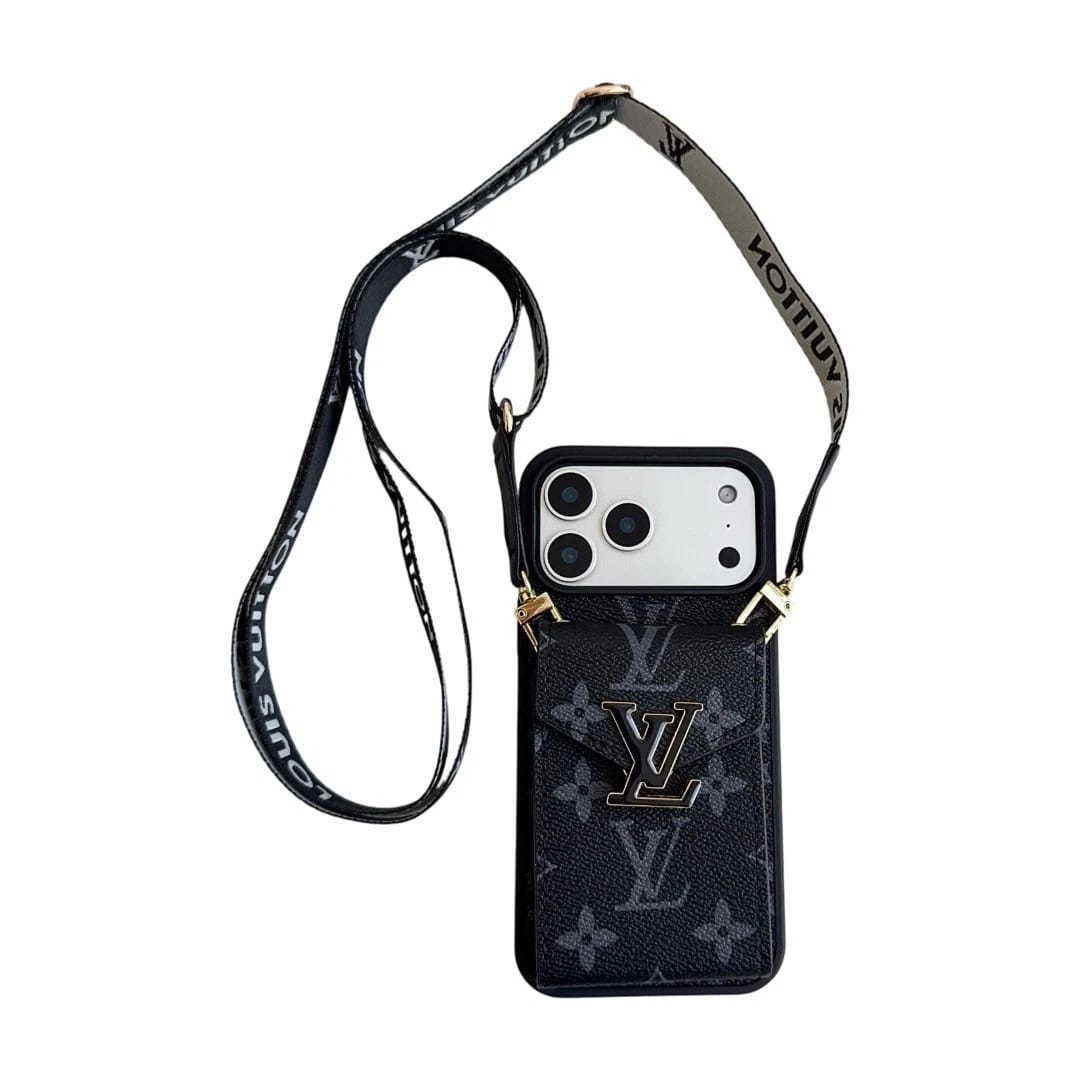 Luxury Wallet Card Holder iPhone 17 Pro Max Case – Designer Crossbody Cover