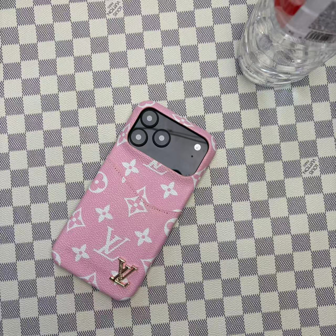 Luxury Card Holder iPhone 17 Pro Max Case – Designer Crossbody Cover