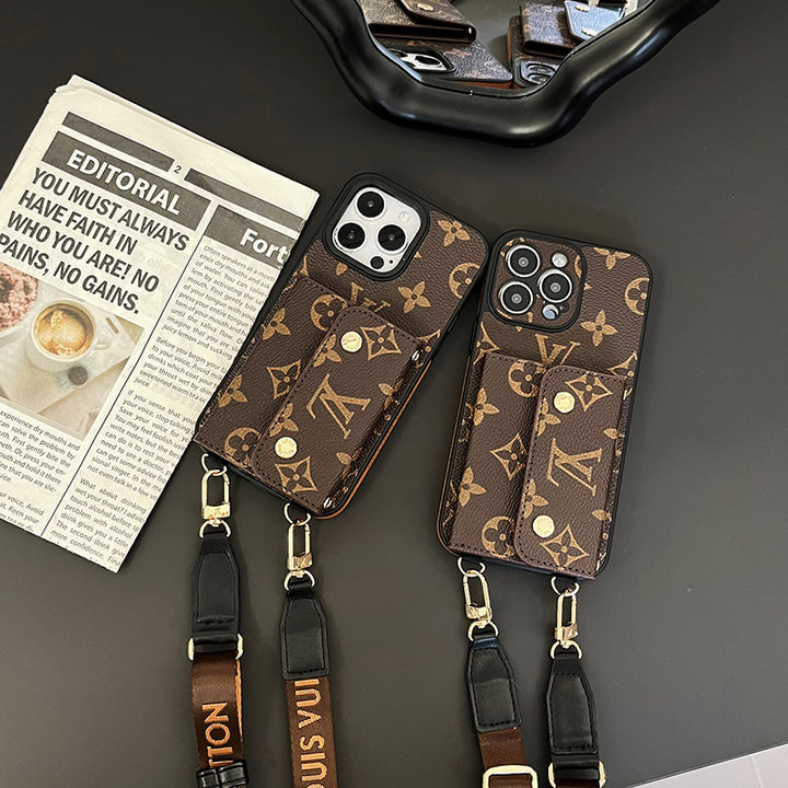 Luxury Card Bag Chain Electroplating iPhone 17 Pro Max Case – Designer Card Holder Crossbody
