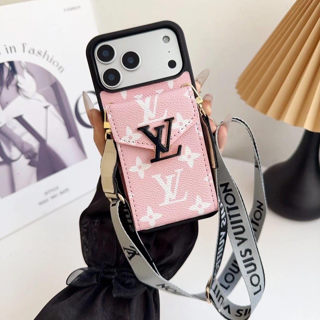Luxury Wallet Card Holder iPhone 17 Pro Max Case – Designer Crossbody Cover