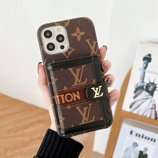 Luxury-Inspired Protective Cover for iPhone 17 Pro Max | Embroidered Wallet Card Holder Phone Case