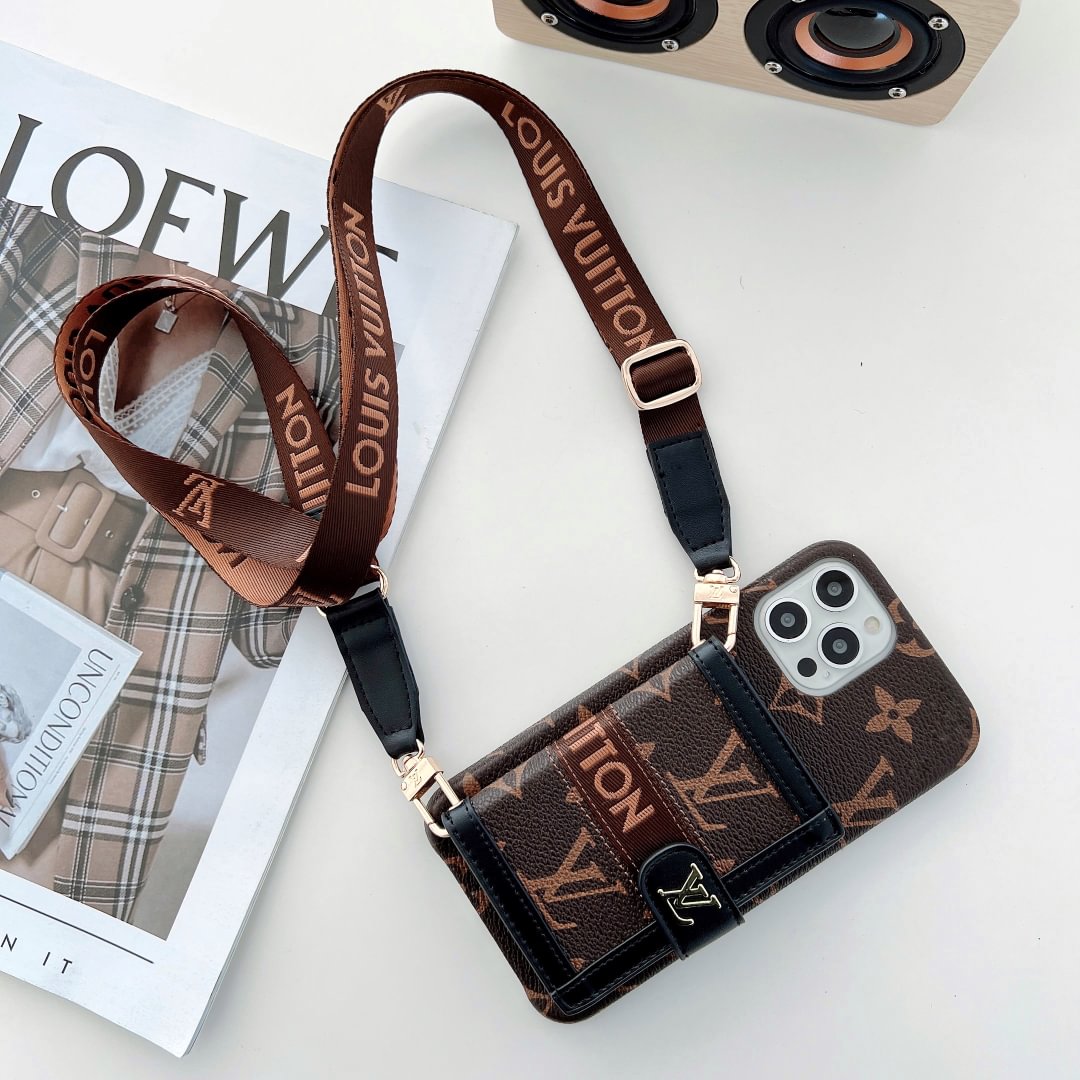 Luxury-Inspired Protective Cover for iPhone 17 Pro Max | Embroidered Wallet Card Holder Phone Case