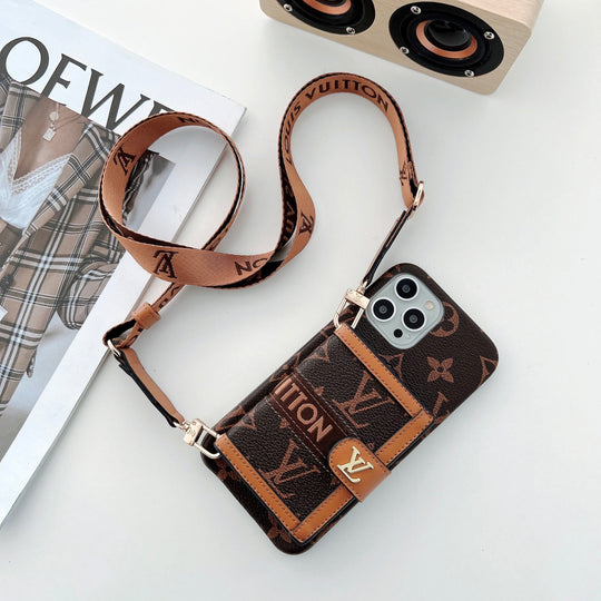 Luxury-Inspired Protective Cover for iPhone 17 Pro Max | Embroidered Wallet Card Holder Phone Case