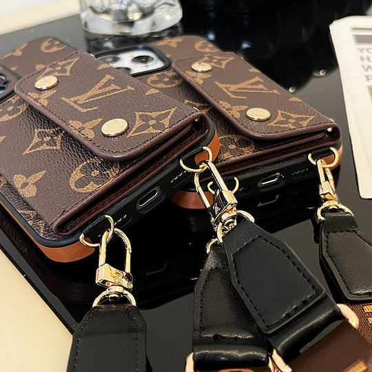 Luxury Card Bag Chain Electroplating iPhone 17 Pro Max Case – Designer Card Holder Crossbody