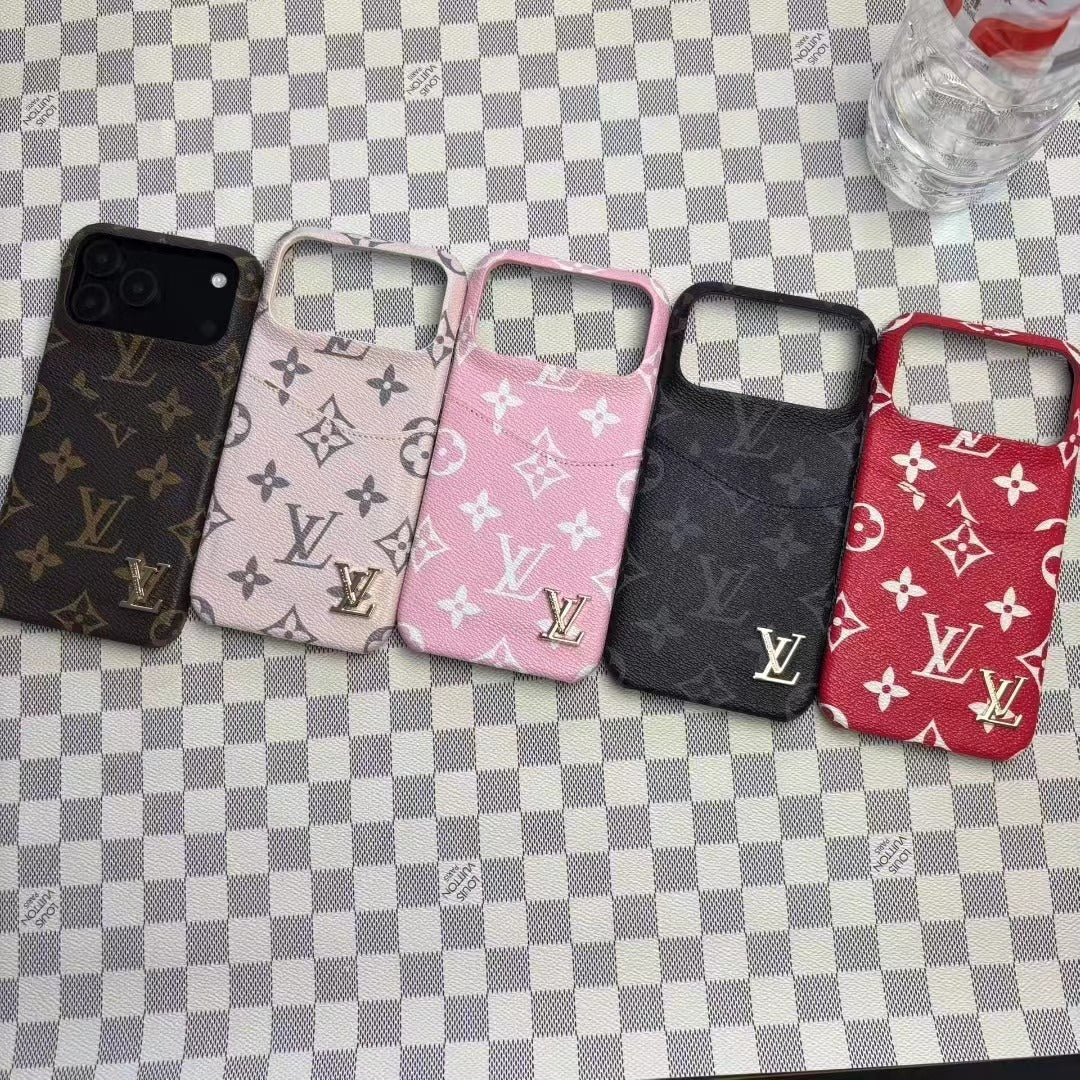 Luxury Card Holder iPhone 17 Pro Max Case – Designer Crossbody Cover