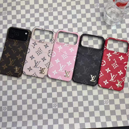 Luxury Card Holder iPhone 17 Pro Max Case – Designer Crossbody Cover
