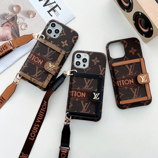 Luxury-Inspired Protective Cover for iPhone 17 Pro Max | Embroidered Wallet Card Holder Phone Case