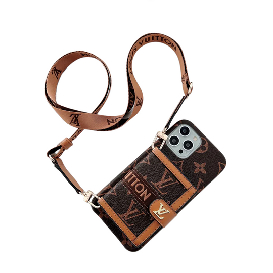 Luxury-Inspired Protective Cover for iPhone 17 Pro Max | Embroidered Wallet Card Holder Phone Case