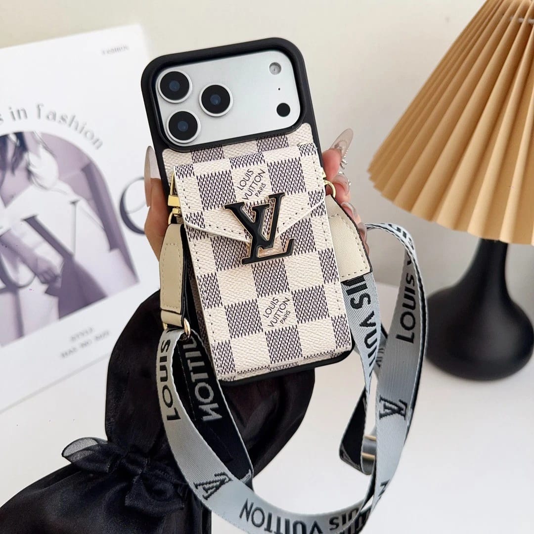 Luxury Wallet Card Holder iPhone 17 Pro Max Case – Designer Crossbody Cover