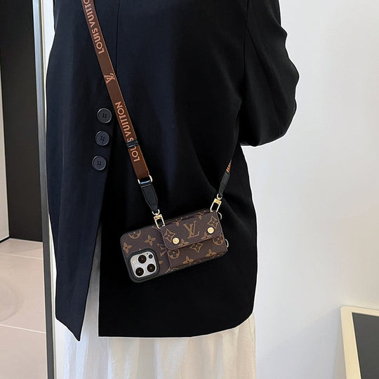 Luxury Card Bag Chain Electroplating iPhone 17 Pro Max Case – Designer Card Holder Crossbody