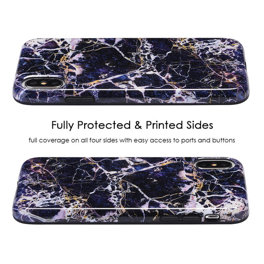 Midnight Gold Marble iPhone Case – Aesthetic Shockproof Phone Cover