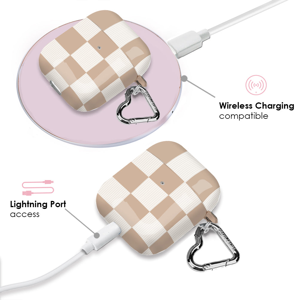Nude Vibe Checker AirPods Case – Cute Protective Cover