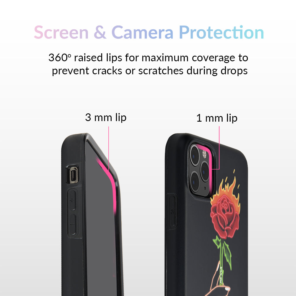 Neon Rose iPhone Case by Nessa iPhone Case – Cute Aesthetic Phone Cover
