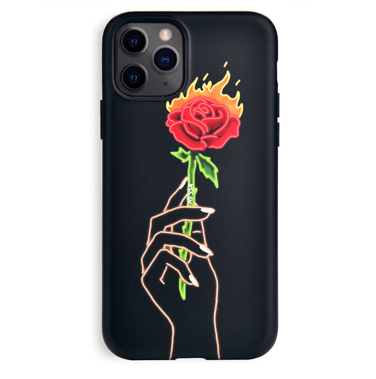 Neon Rose iPhone Case by Nessa iPhone Case – Cute Aesthetic Phone Cover