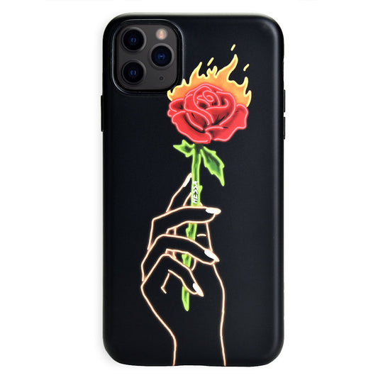 Neon Rose iPhone Case by Nessa iPhone Case – Cute Aesthetic Phone Cover