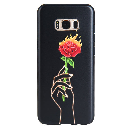 Neon Rose iPhone Case by Nessa iPhone Case – Cute Aesthetic Phone Cover