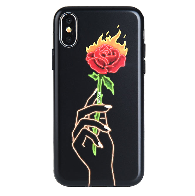 Neon Rose iPhone Case by Nessa iPhone Case – Cute Aesthetic Phone Cover