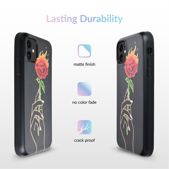 Neon Rose iPhone Case by Nessa iPhone Case – Cute Aesthetic Phone Cover