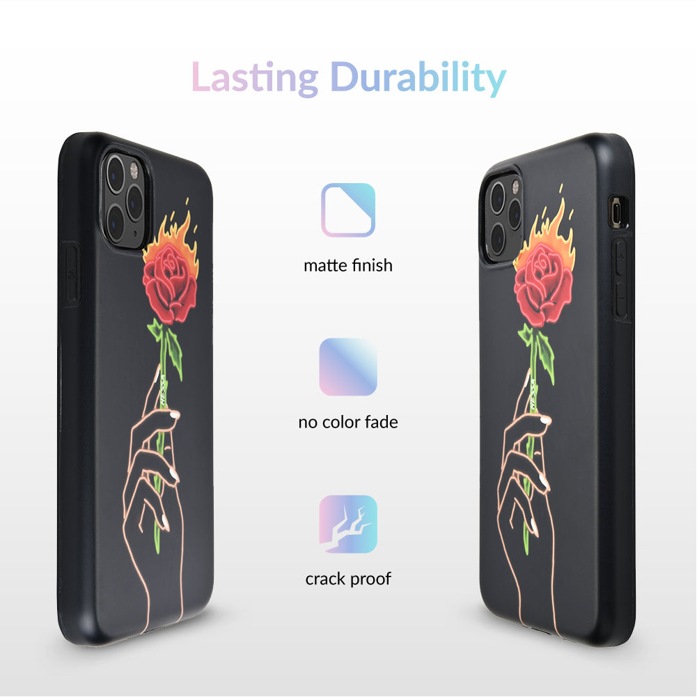 Neon Rose iPhone Case by Nessa iPhone Case – Cute Aesthetic Phone Cover