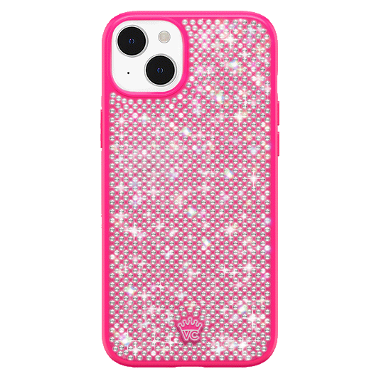 Hot Pink Caviar Crystals iPhone Case – Chic Designer-Style Phone Cover